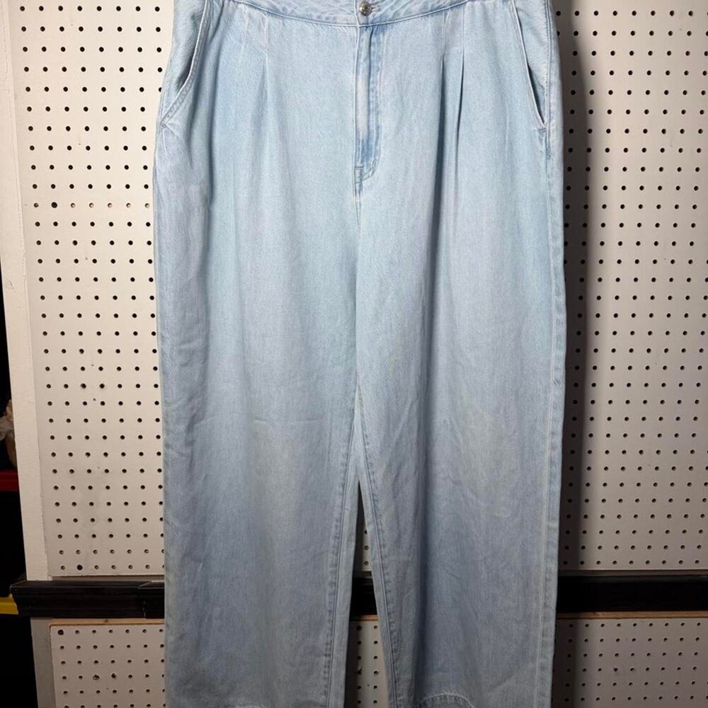 New Madewell Jeans Women’s 33 Blue Denim Wide Leg Baggy Relaxed The Curvy Harlow